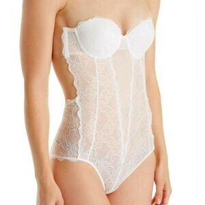 Fashion Forms Lace Backless Strapless Bodysuit White - 29073 (Medium)